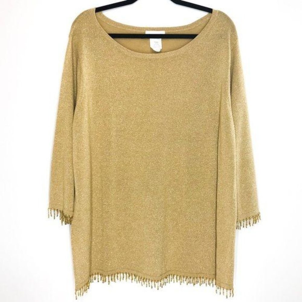 Pierre Cardin Vintage Metallic Gold Tunic  2XL